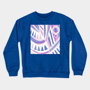 Mazipoodles New Fish Head Leaves Jazz Funk Purple Pink Blue White Crewneck Sweatshirt